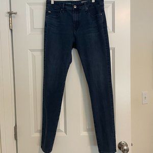AG Adriano Goldschmeid Farrah Skinny High-Rise Jeans, Dark Wash (Size 30)